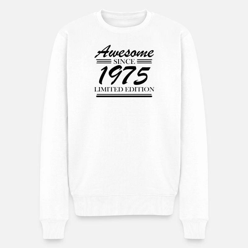 1975 - Jahrgang 1975 - Männer Premium Bio Pullover - Weiß