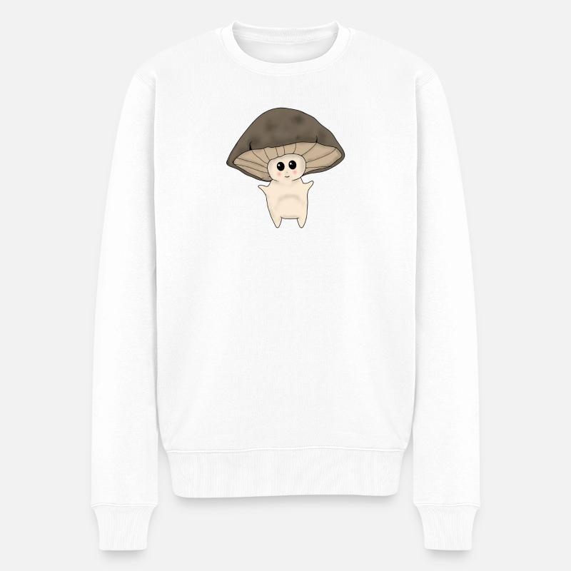 Pilzmännchen - Männer Premium Bio Pullover - Weiß