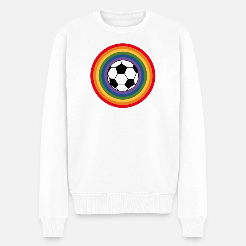 fußball Regembogen - Männer Premium Bio Pullover - Weiß