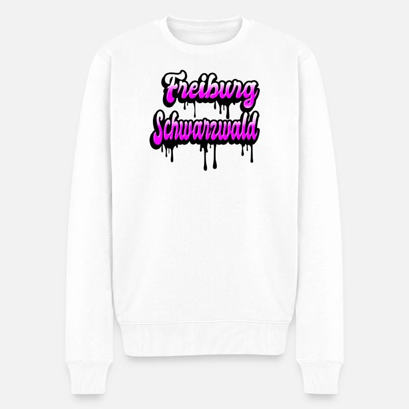 Freiburg Schwarzwald Design - Männer Premium Bio Pullover - Weiß