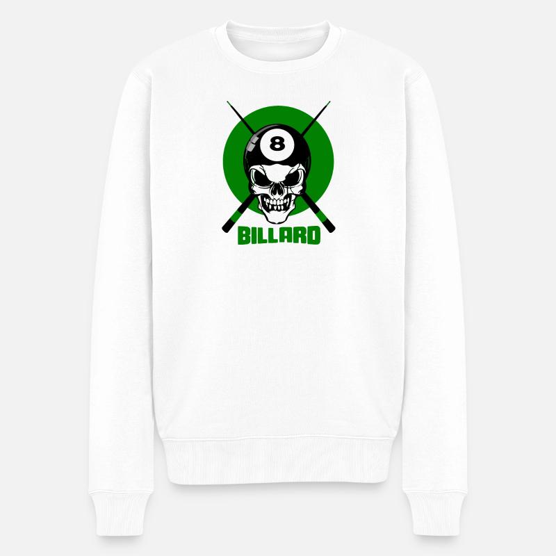Billard - Männer Premium Bio Pullover - Weiß