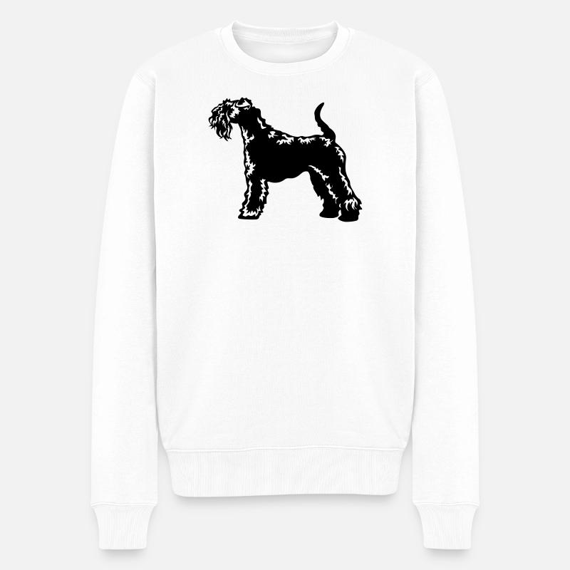Kerry Blue Terrier - Männer Premium Bio Pullover - Weiß