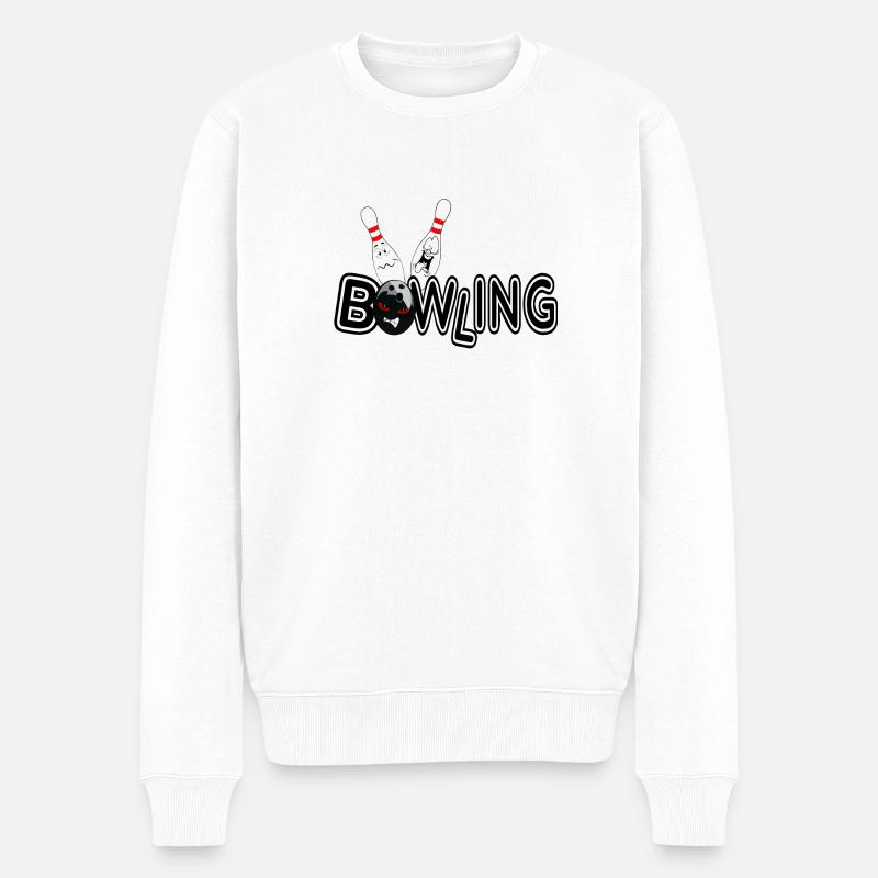 Kegeln - Männer Premium Bio Pullover - Weiß