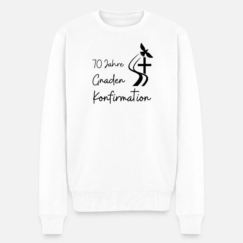 Gnaden Konfirmation 70 Jahre Jubelkonfirmation - Männer Premium Bio Pullover - Weiß