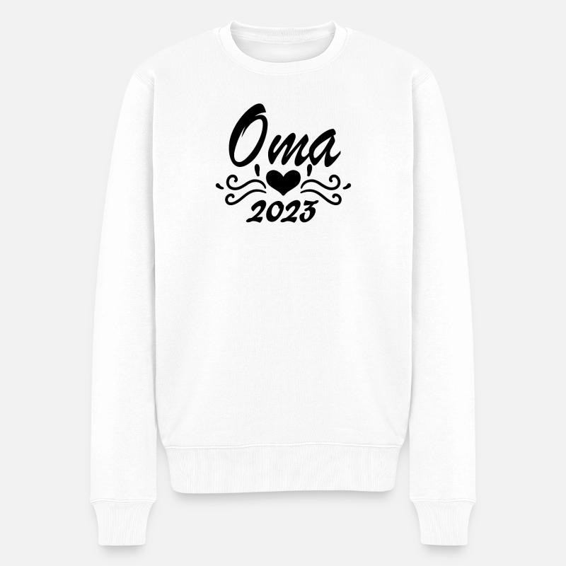 Oma 2023 - Werdende Oma 2023 - Männer Premium Bio Pullover - Weiß