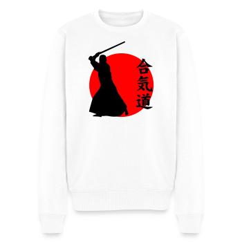 Aikido - Männer Premium Bio Pullover - Weiß - Vorne - Thijin (182cm)