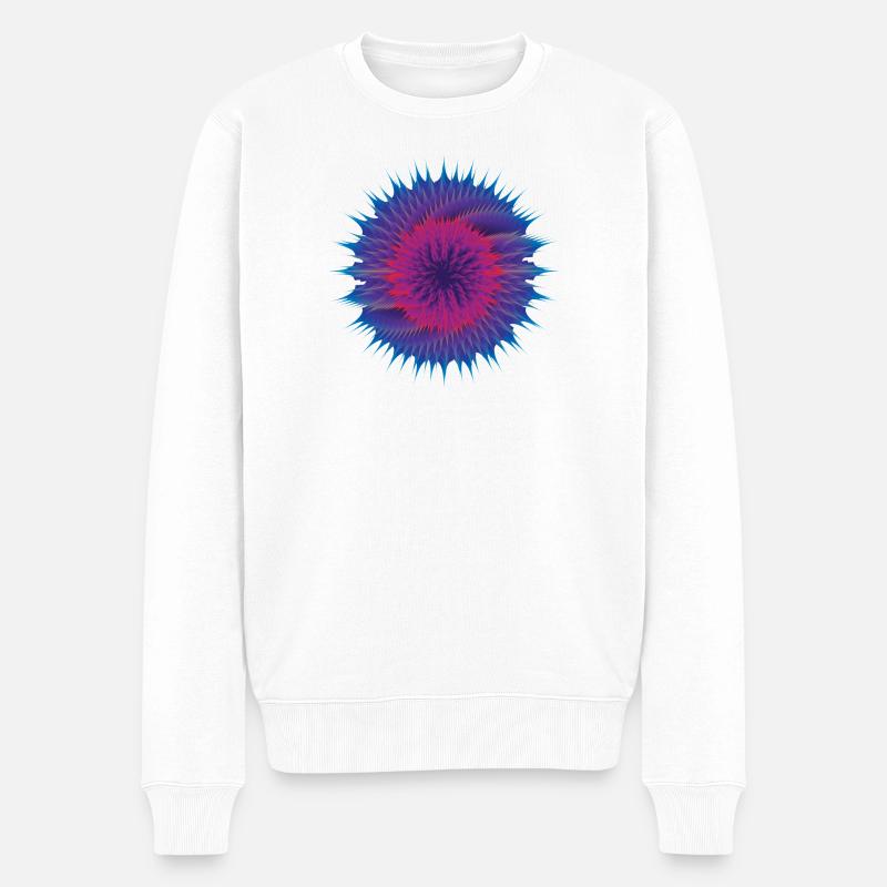 Vektor Blume - Männer Premium Bio Pullover - Weiß