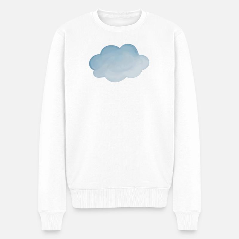 Wolke Wetter hellblau - Männer Premium Bio Pullover - Weiß
