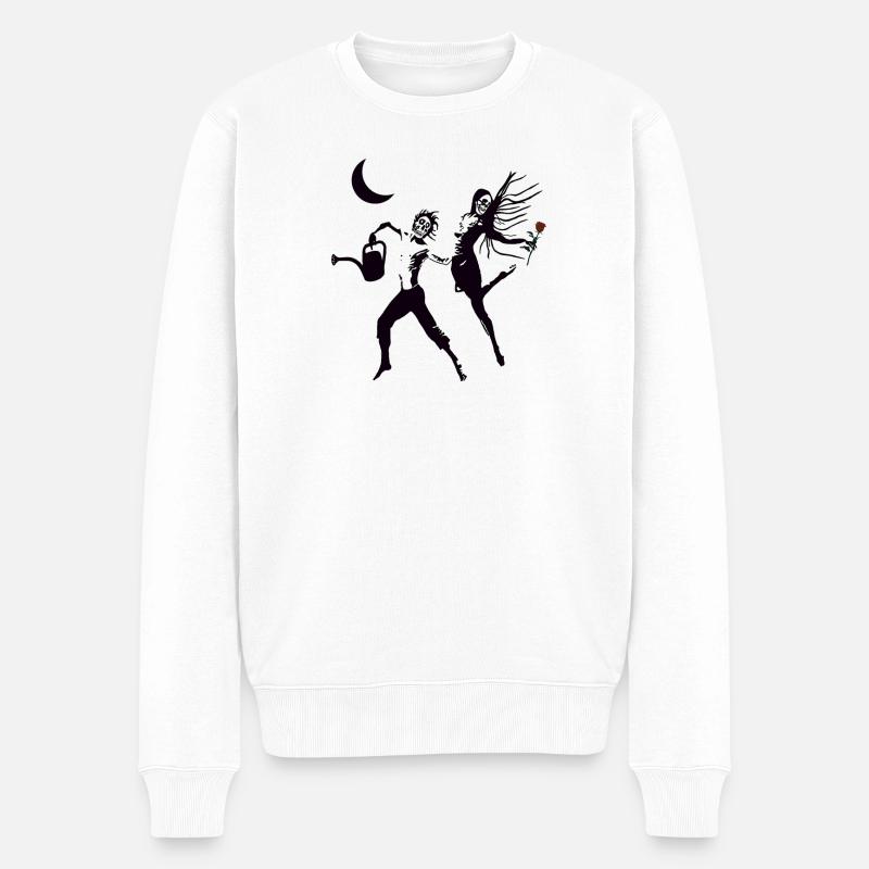 Squelettes dansant avec amour - Pull Premium bio Homme - blanc