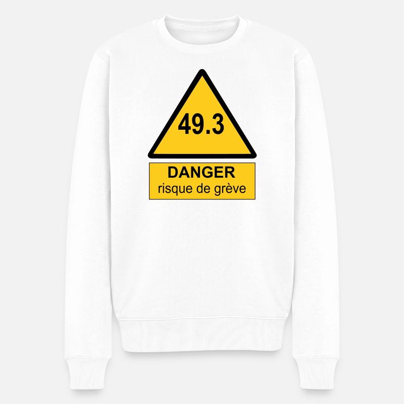 49.3 danger - Pull Premium bio Homme - blanc