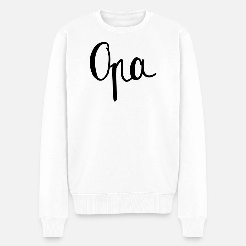 Opa - Männer Premium Bio Pullover - Weiß