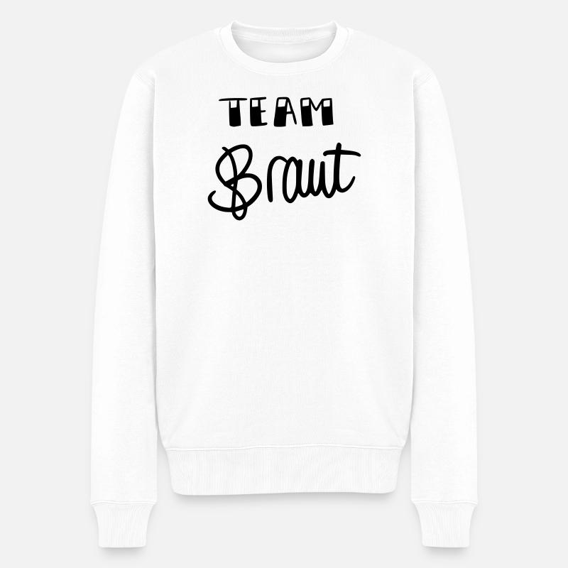 Team Braut - Männer Premium Bio Pullover - Weiß