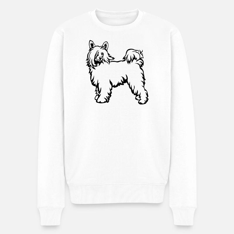 Chinese Crested Powderpuff - Männer Premium Bio Pullover - Weiß