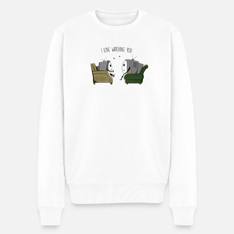J’adore te regarder - Pull Premium bio Homme - blanc