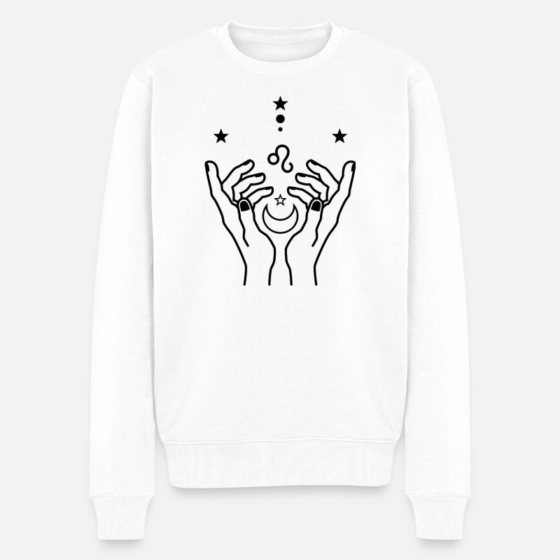 Explosion de géométrie monochrome - Pull Premium bio Homme - blanc