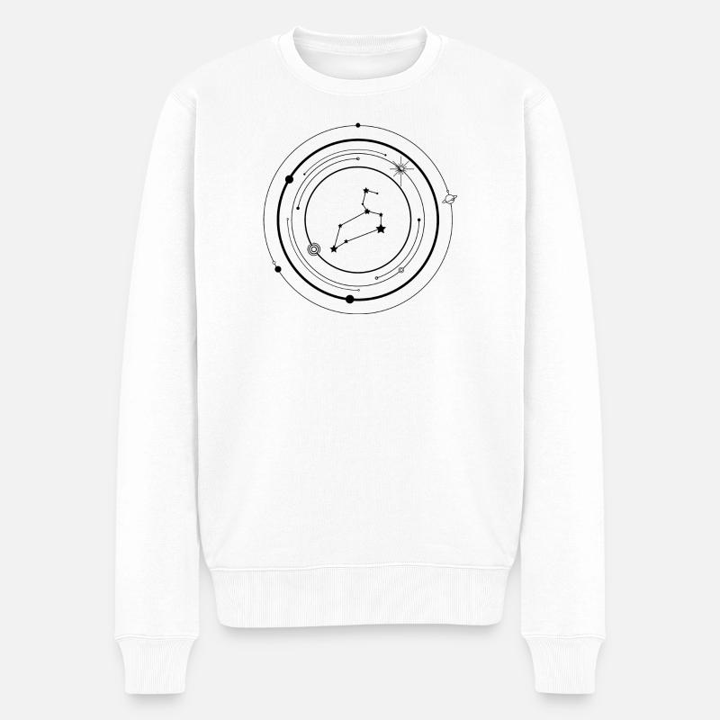 Löwe Tierkreis - Männer Premium Bio Pullover - Weiß