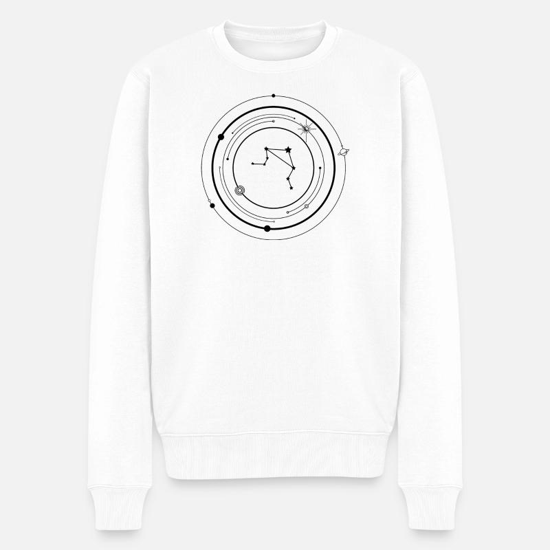 Waage Tierkreis - Männer Premium Bio Pullover - Weiß