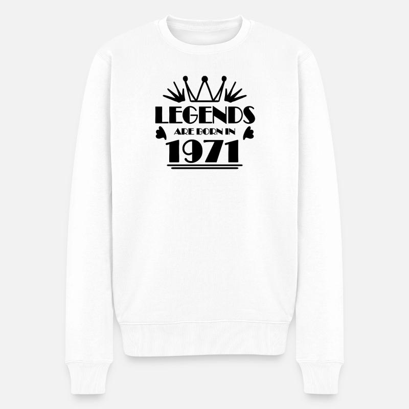 1971 - Jahrgang 1971 - Männer Premium Bio Pullover - Weiß