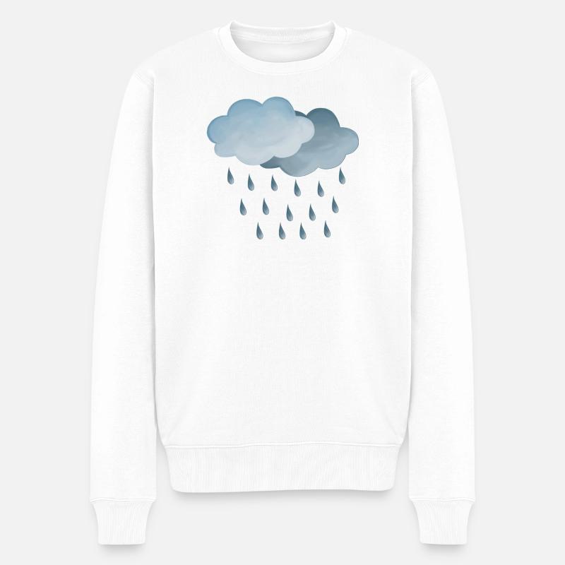 Wetter Regen-Wolken Symbol - Männer Premium Bio Pullover - Weiß