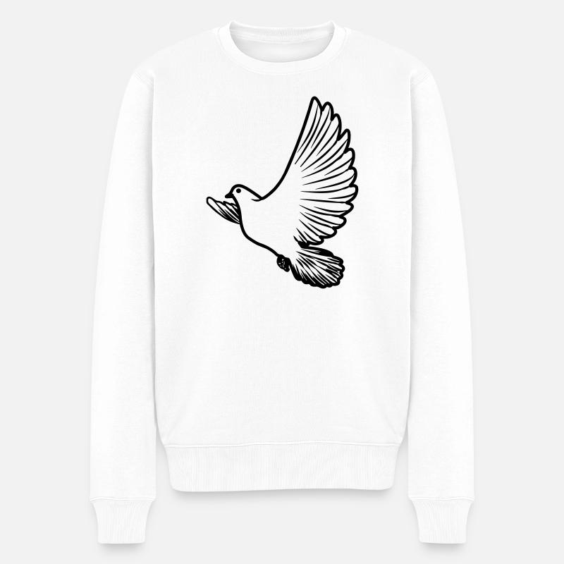 Transparente Friedenstaube - Männer Premium Bio Pullover - Weiß