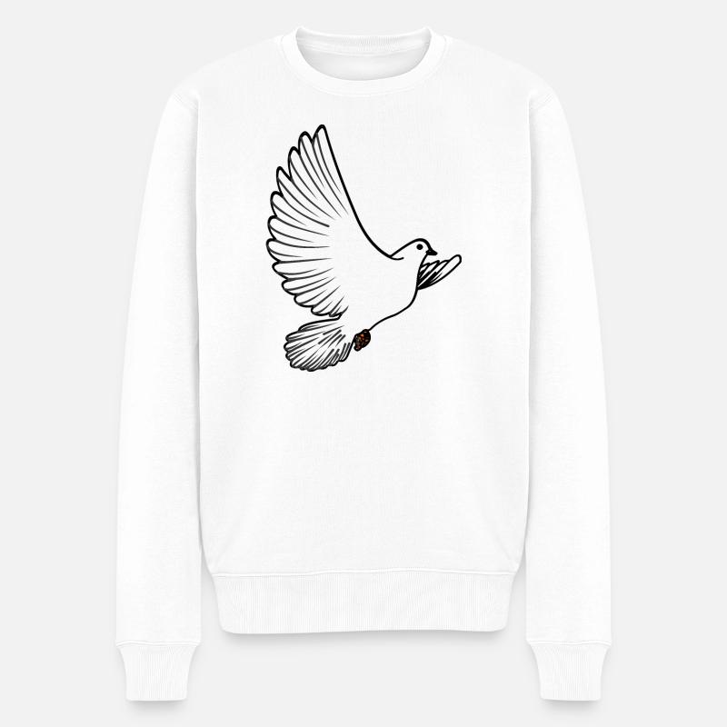 Weiße Taubenbrieftaube Ziertaube oder Friedenstaube - Männer Premium Bio Pullover - Weiß
