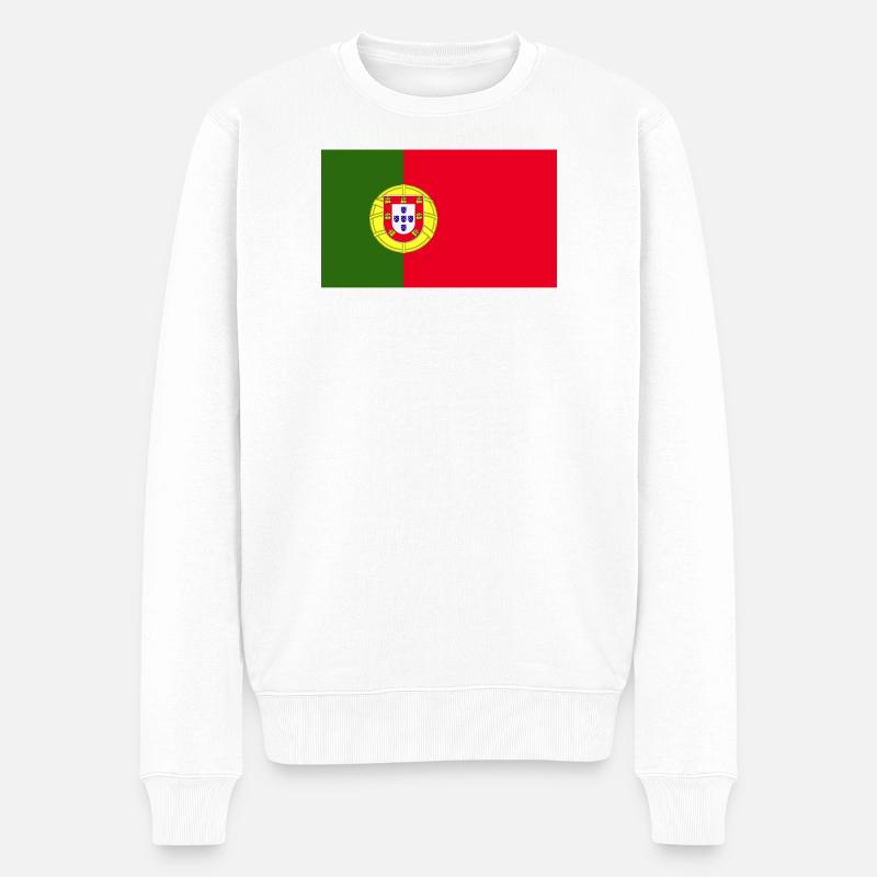 Portugal National Flagge - Männer Premium Bio Pullover - Weiß