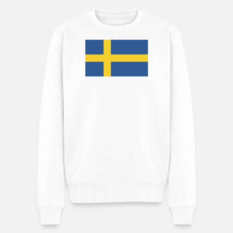 Drapeau national de la Suède - Pull Premium bio Homme - blanc