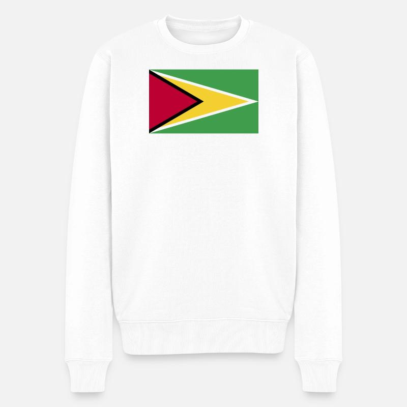 Guyana National Flagge - Männer Premium Bio Pullover - Weiß