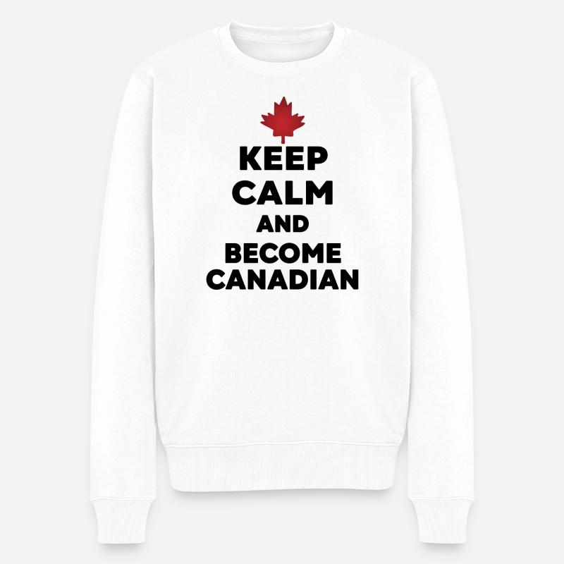 Keep Calm Become Canadian - Pull Premium bio Homme - blanc