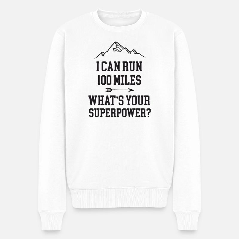 Ultra Running 100 Meilen - Männer Premium Bio Pullover - Weiß