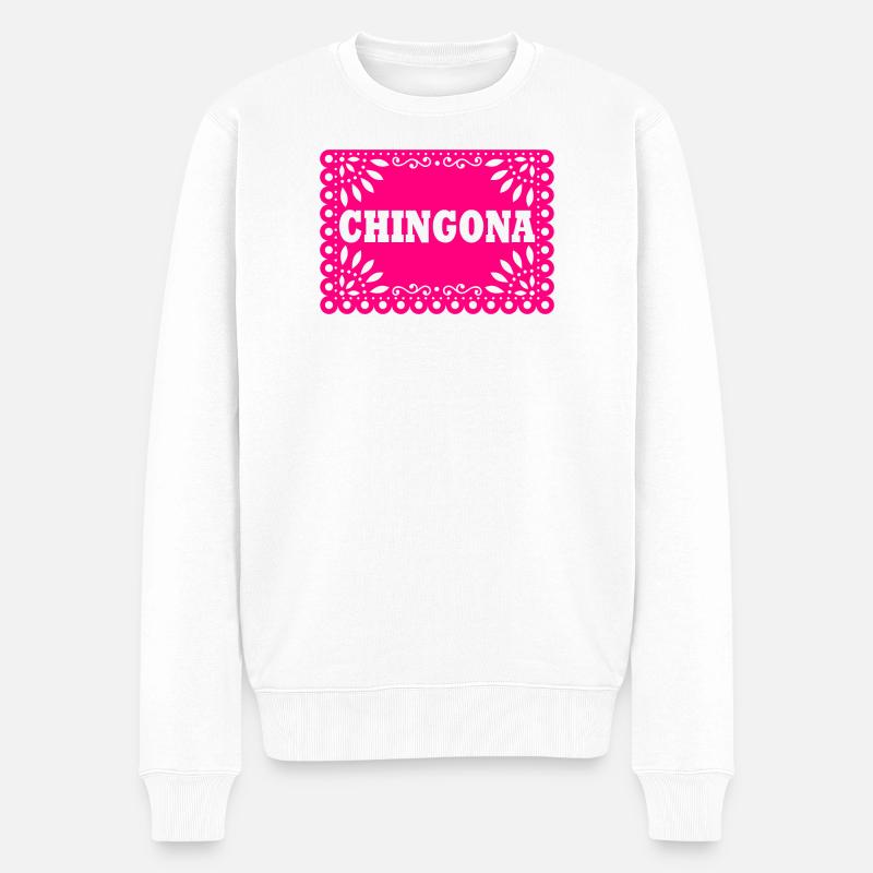 Chingona - Männer Premium Bio Pullover - Weiß