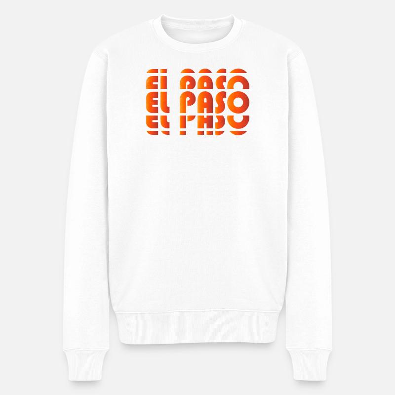 El Paso Gradient Raster - Männer Premium Bio Pullover - Weiß