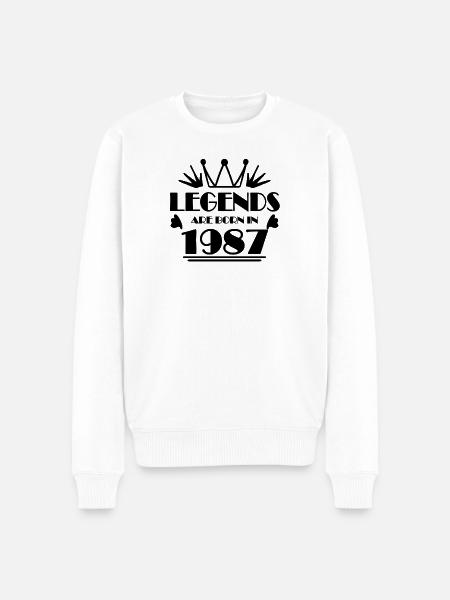 1987 - Born 1987 - Men's Premium Organic Jumper - white