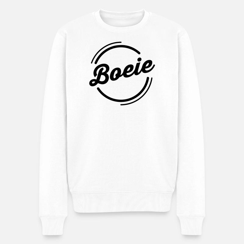 Jugendsprache Flandern: Boeie - Männer Premium Bio Pullover - Weiß