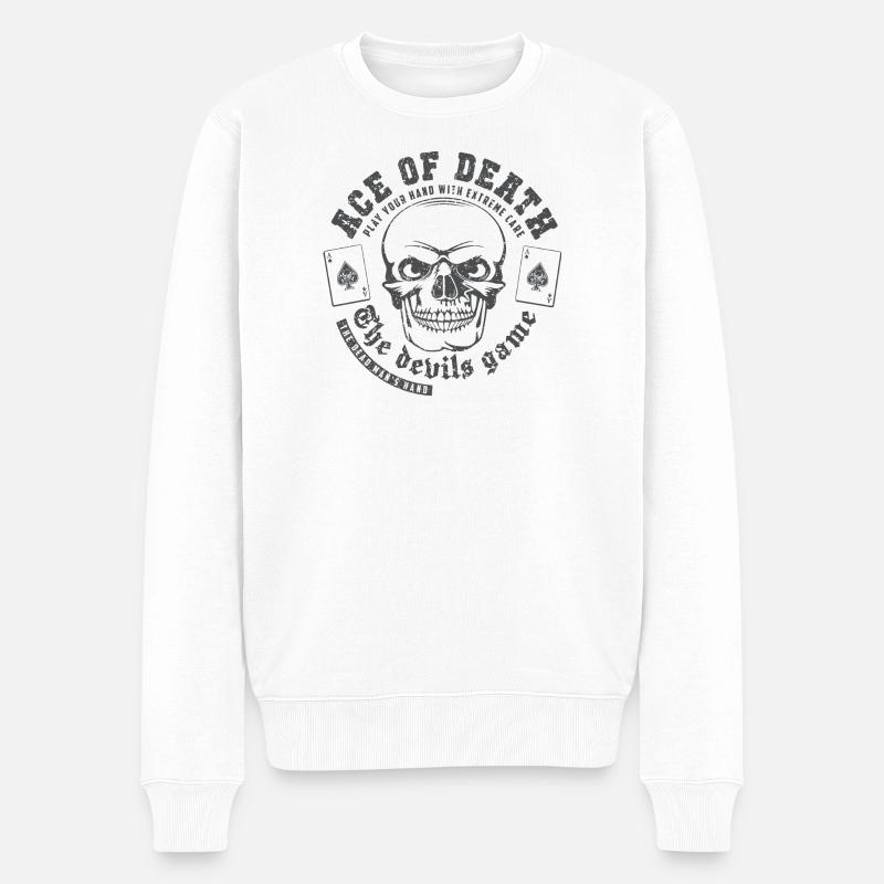 As de la mort - Pull Premium bio Homme - blanc