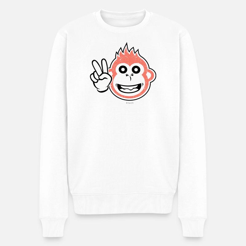 Singe de la paix - Pull Premium bio Homme - blanc