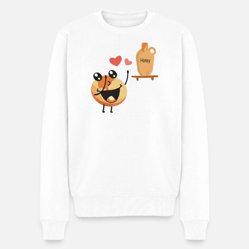 Les crêpes aiment le miel - Pull Premium bio Homme - blanc