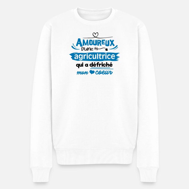 Amoureux d'une agricultrice - Pull Premium bio Homme - blanc