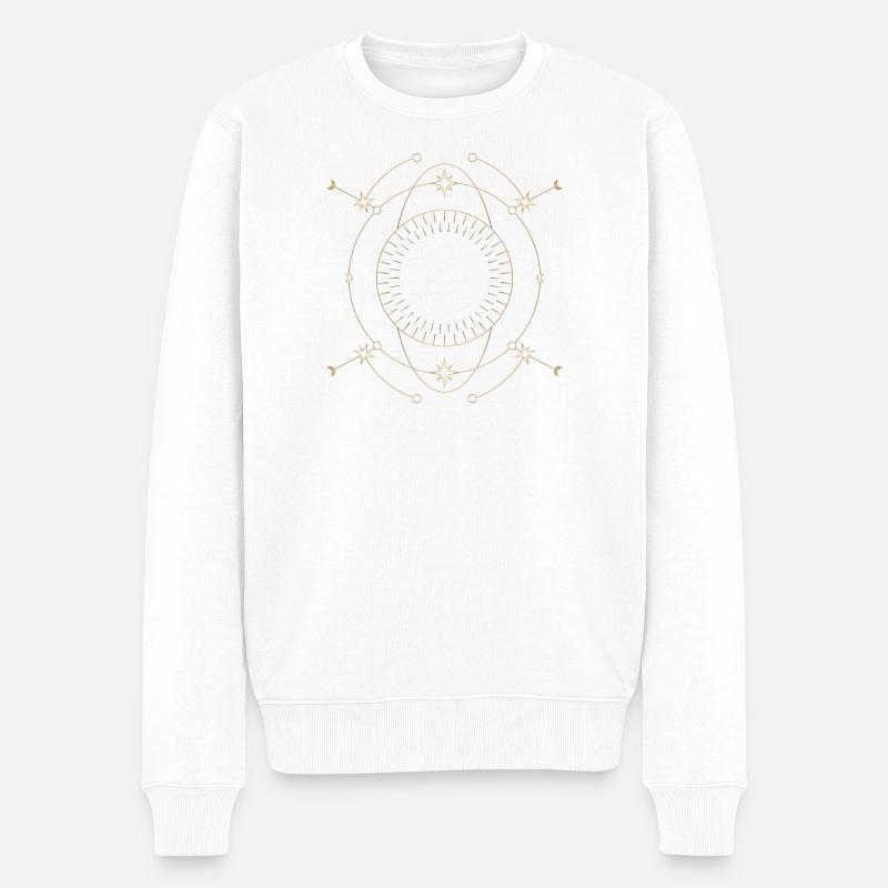Conception de l’orbite du cercle d’étoile dorée - Pull Premium bio Homme - blanc