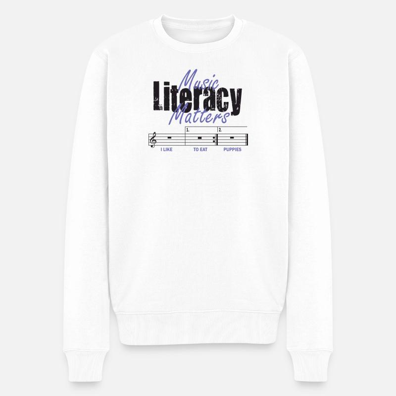 La littératie musicale, ça compte - Pull Premium bio Homme - blanc