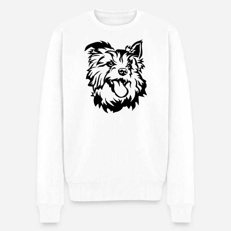 Tête de terrier australien - Pull Premium bio Homme - blanc