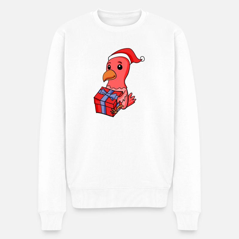 Weihnachten Huhn Baby mit Geschenk - Männer Premium Bio Pullover - Weiß