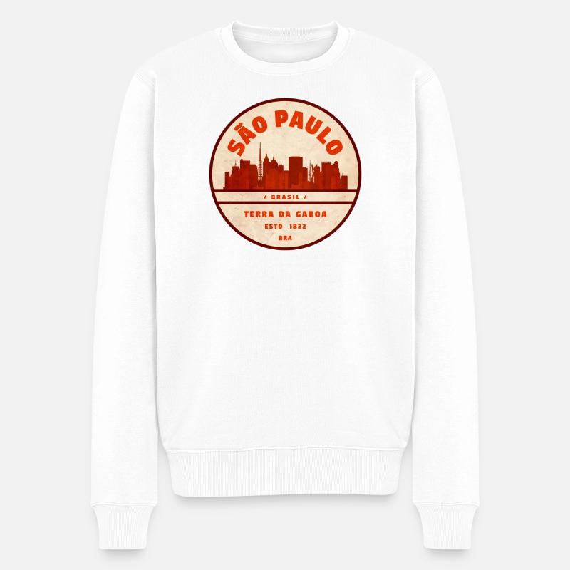 Silhouette de São Paulo 1822 - Pull Premium bio Homme - blanc