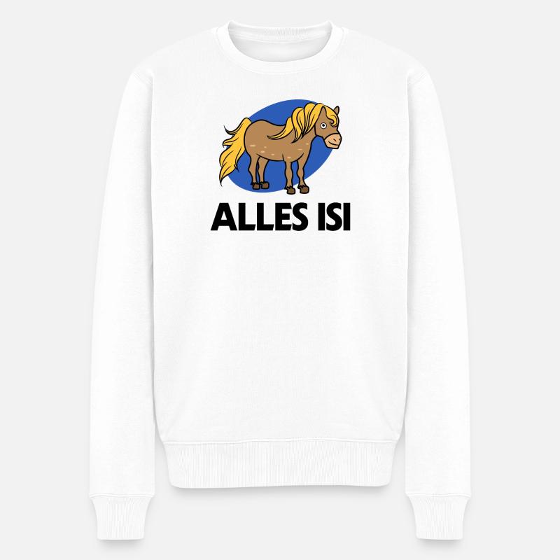 Cool Statement Islandpferde Islandponys Pony - Männer Premium Bio Pullover - Weiß