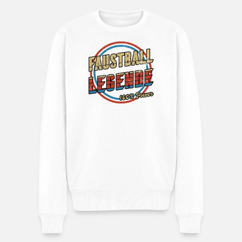 Faustball Legende - Männer Premium Bio Pullover - Weiß