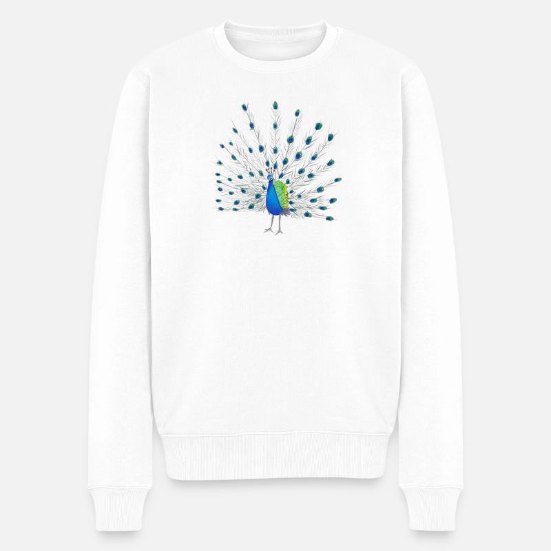 Art de la plume de paon - Pull Premium bio Homme - blanc