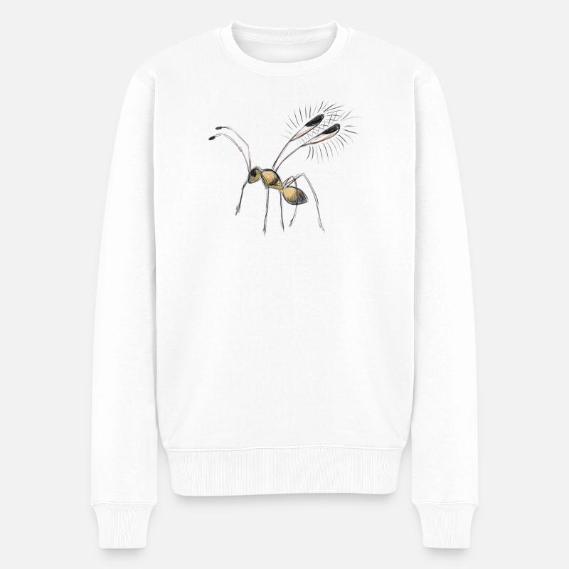 Dessin de minuscule mouche - Pull Premium bio Homme - blanc