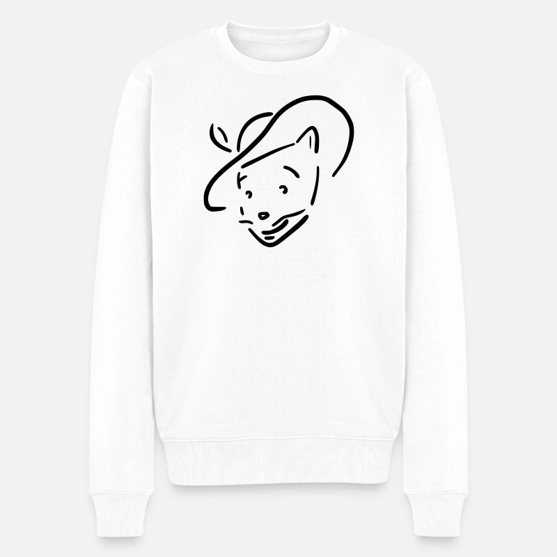 Der gestiefelte Kater - Männer Premium Bio Pullover - Weiß