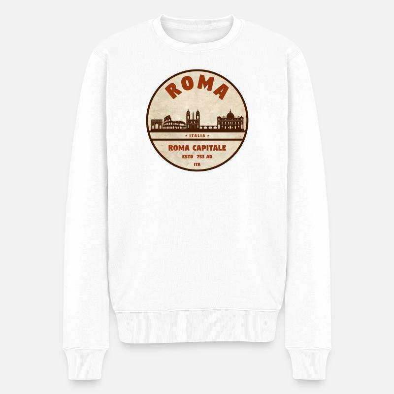 Silhouette Roma, capitale romaine - Pull Premium bio Homme - blanc