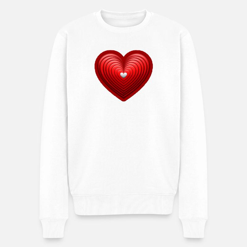 tief_im_HERZEN - Männer Premium Bio Pullover - Weiß
